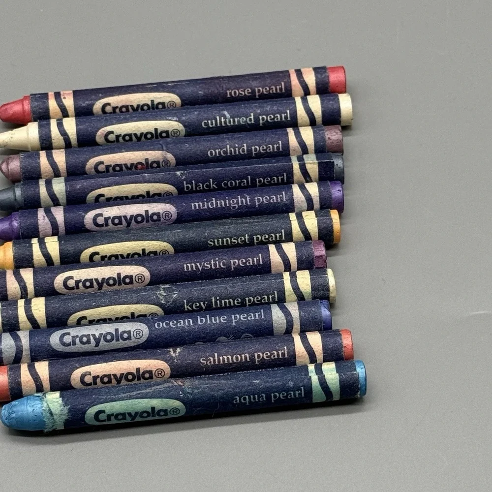 Vintage Crayola Pearl Brite Crayons 11 Count HTF Rare Retired Art Supply Lot